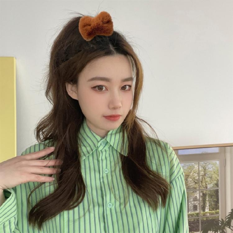 Lovely Hairpin Plush Bowknot Shape Hair Barrettes Girls Braids Bangs Hair Clip