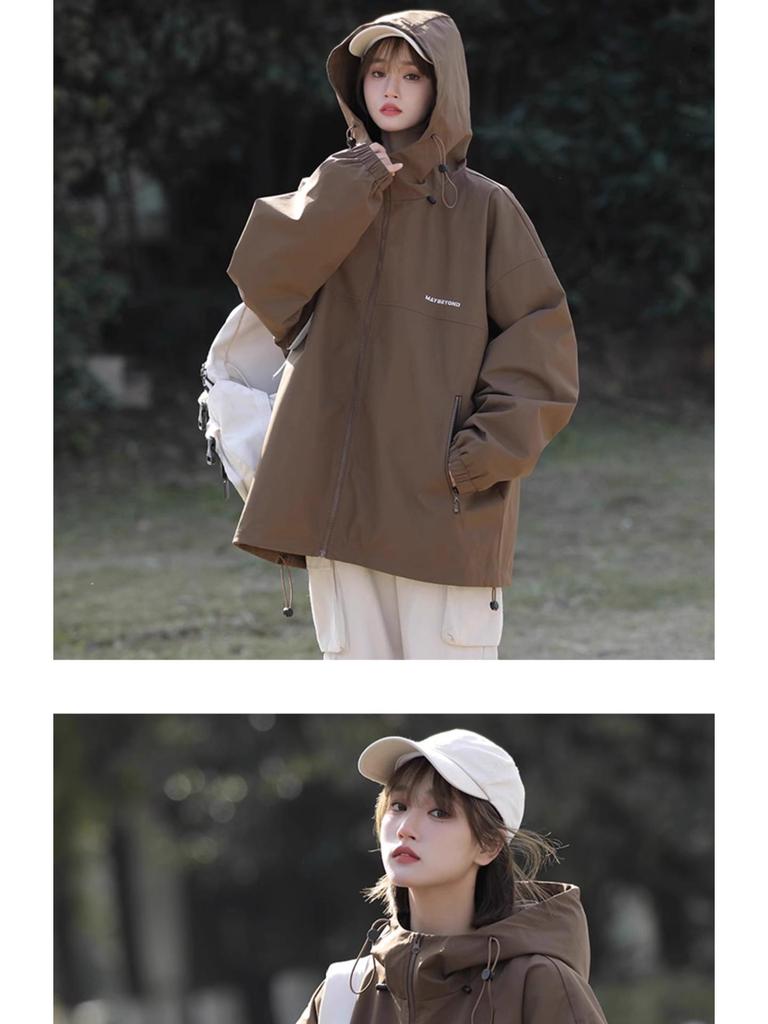 Unisex vodoodpudivá retro větrovka pro páry - ležérní, volná, jarní/podzimní outdoorové oblečení