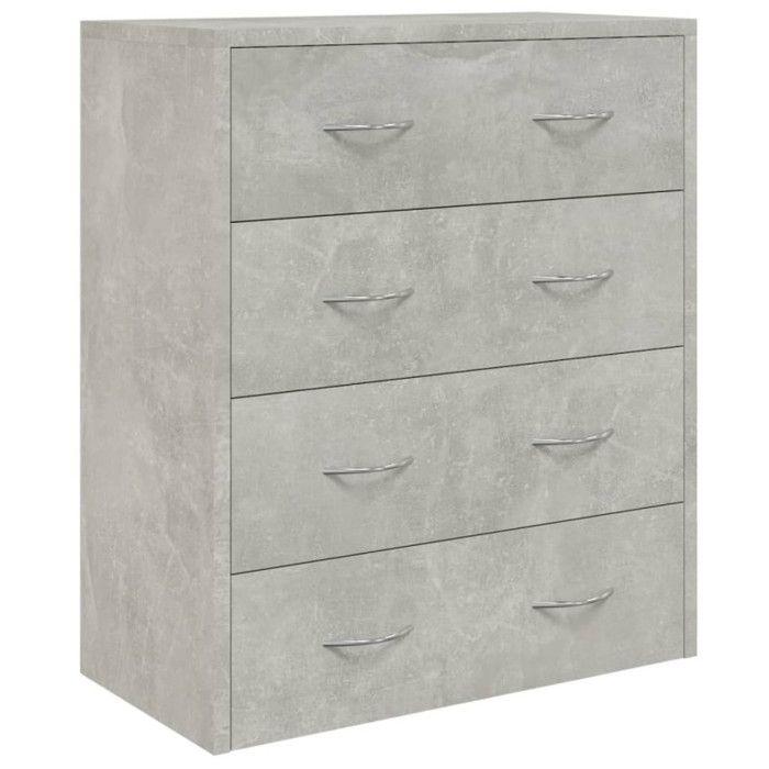 VidaXL Buffet with 4 Drawers 60x30.5x71 Cm Concrete Grey 342578