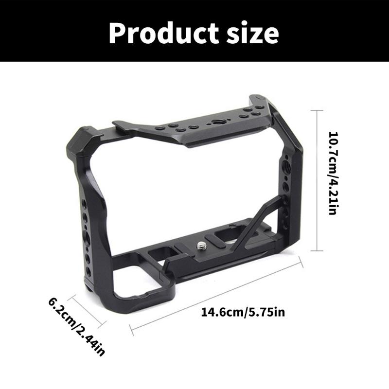 Camera Cage with 1/4 3/8 Threaded Holes Multiple Cold Shoe Mounts For A7M4 A9II A7s3 Camera Accessory Attachment