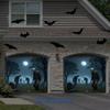 2D flaches Banner, 1 Stück Halloween Happy Garagentor horizontales Schild, Halloween Hintergrund Türbanner