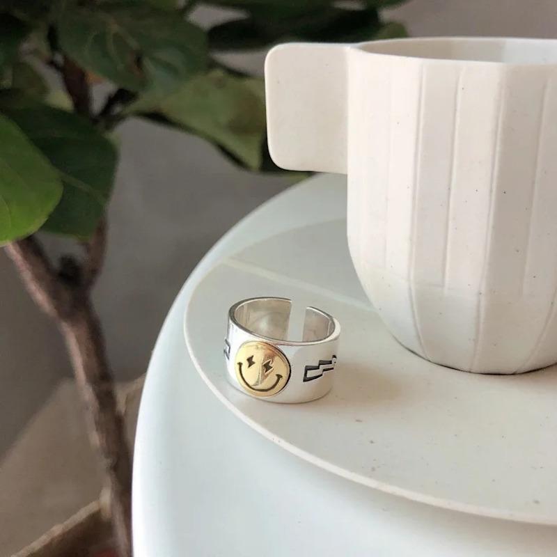 

1 шт. Модное ретро креативное кольцо со смайликом, кольцо на указательный палец