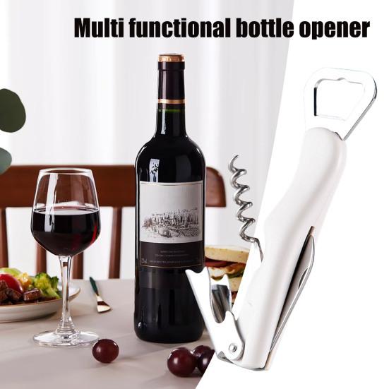 3 in 1 Wine Opener, Portable Beer Cap Lifter And Foil Cutter, Lever Corkscrew with Non Slip Handle, Stainless Steel Worm, Kitchen Bar Tool