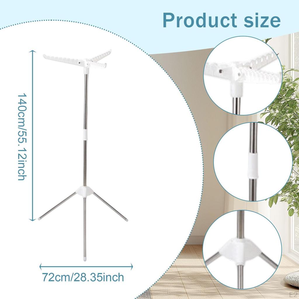 Tripod Clothes Drying Rack Foldable Laundry Portable Towel Rack, Garment Storage Hanger
