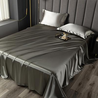 Glossy Satin Sheets Solid Color Bed Sheet with 2 Pillowcases Cooling Wrinkle-Free Silky