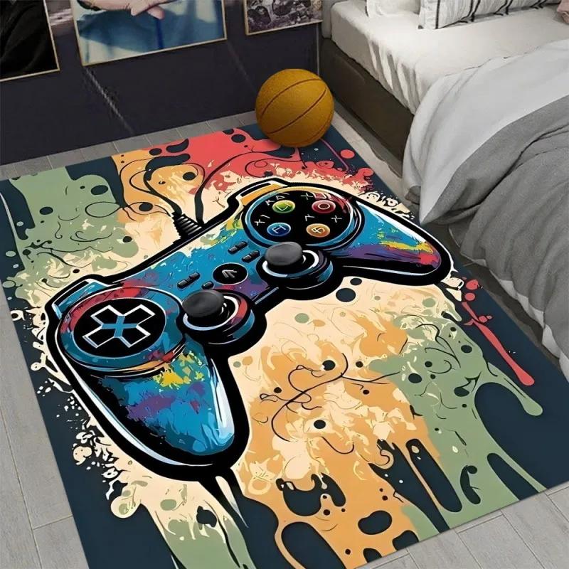 Gamer Rug with Controller Design Carpet for Game Room Gaming Rug for Boys Room  Home Decor Non-slip Switch Gaming Mat