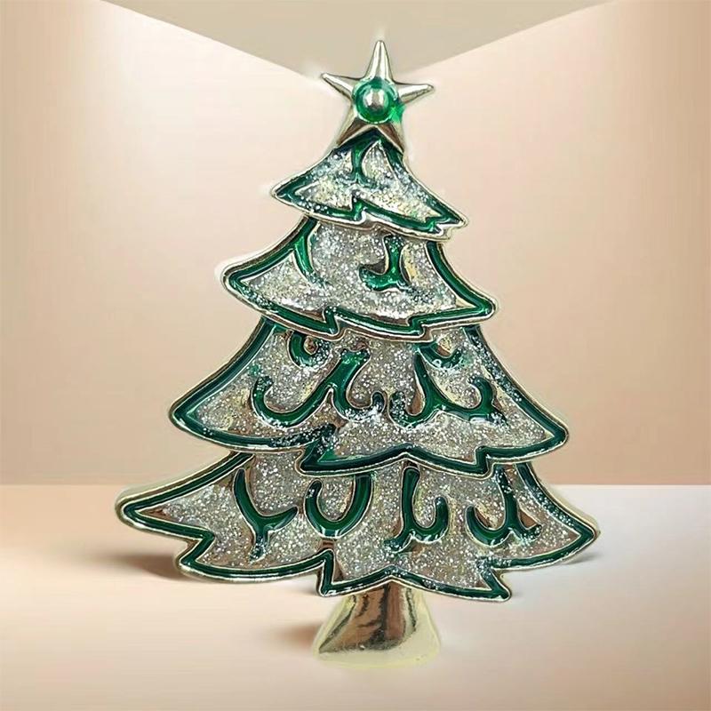 Christmas Tree Brooches For Women Unisex Plant Pins Multi-Color Available Holiday Party Accessories Gifts