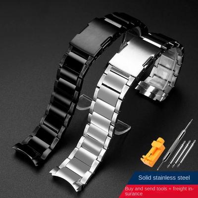 Für Casio Metall Stahlband EQB-500/EQB-501/EQB-800 EQB-800BL Massiv gebogenes Ende Uhrenarmband 22mm Herren-Uhrenarmband Zubehör