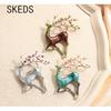 SKEDS Damen Herren Kreative Hirsch Emaille Brosche Malerei Rentier Sika Hirsch Broschen Anstecknadel Metall Niedliche Tier Schmuck Anstecknadeln Zubehör