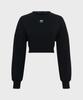 MARINE SERRE (W) Moon Logo Fleece Crop Sweatshirt Black