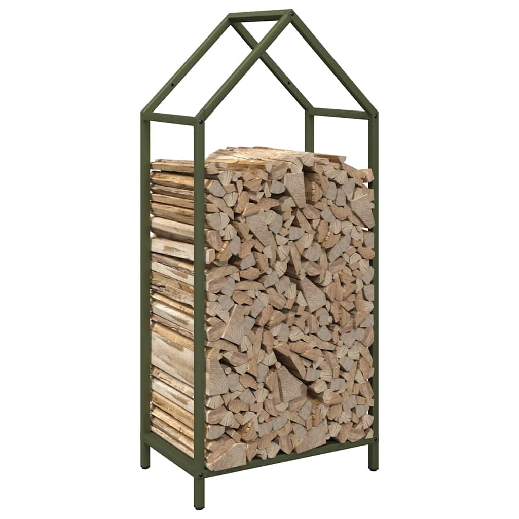 Firewood Rack Olive Green 40 x 25 x 90 cm Cold Rolled Steel