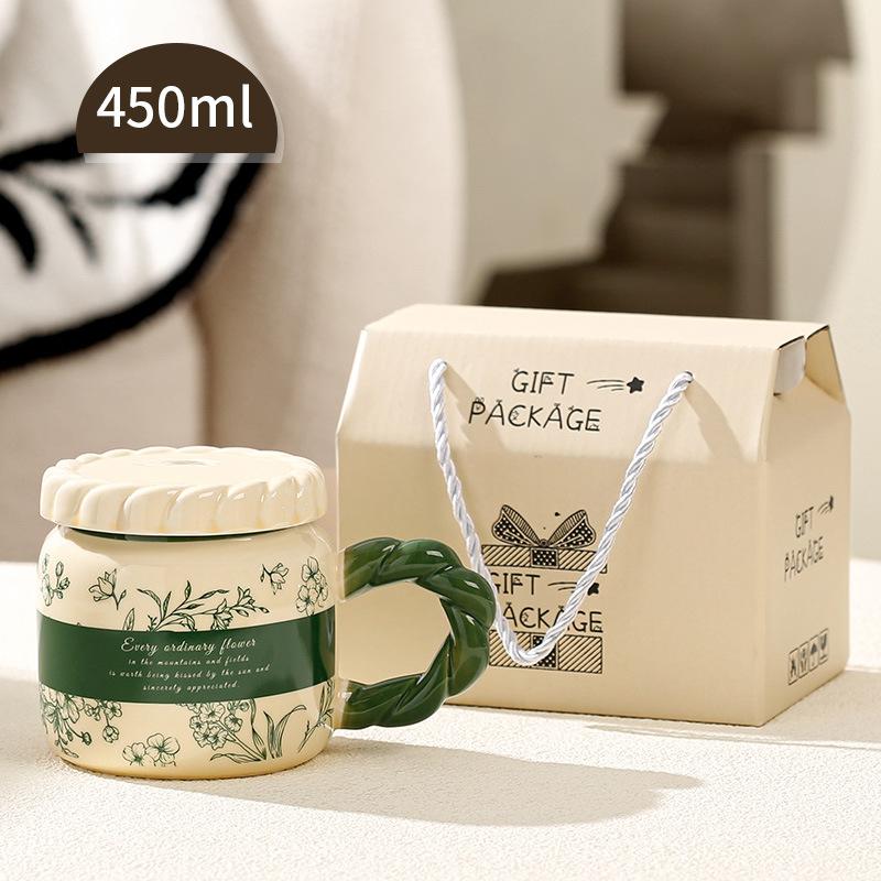 French Retro Ceramic Cup Office Water Cup High Value Mug Home Dormitory Coffee Cup Couple Cup Men