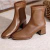 Autumn Winter Short Plush Women Ankle Boots Ladies Concise Thick Heel Short Botas Zapatos De Mujer 2025