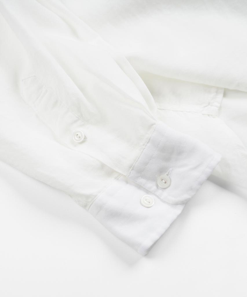 FRIZMWORKS Tencel Linen Open Collar Shirt _ Ivory