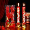 Smokeless Wedding Candles: Red Dragon & Phoenix, Double Happiness Pair