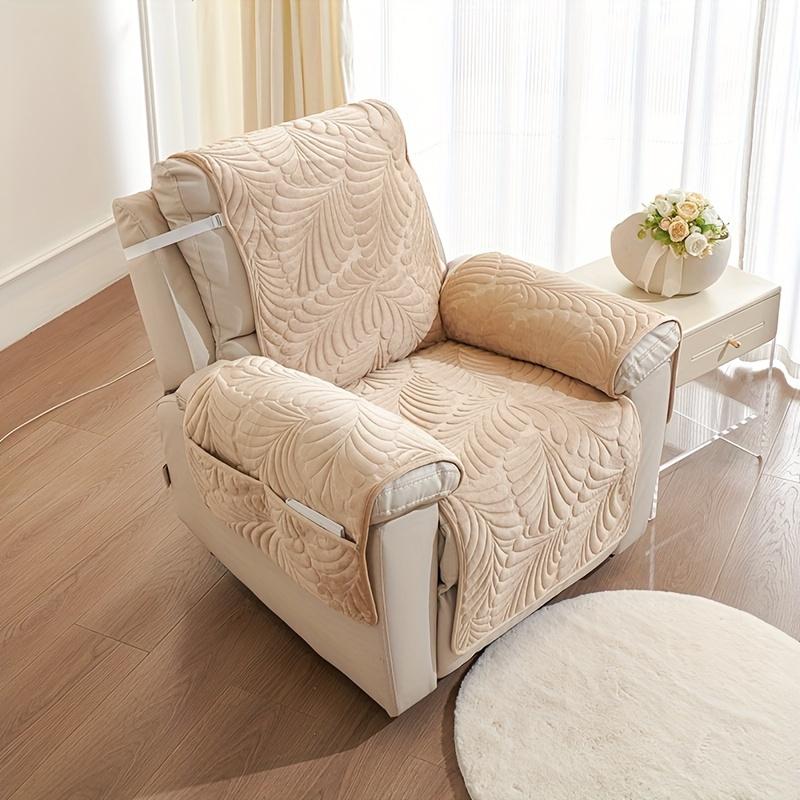 

1 шт. плюшевый утолщенный чехол для кресла-реклайнера с регулируемыми ремнями, защитный чехол для кресла для спальни, гостиной, домашнего декора 60x225cm