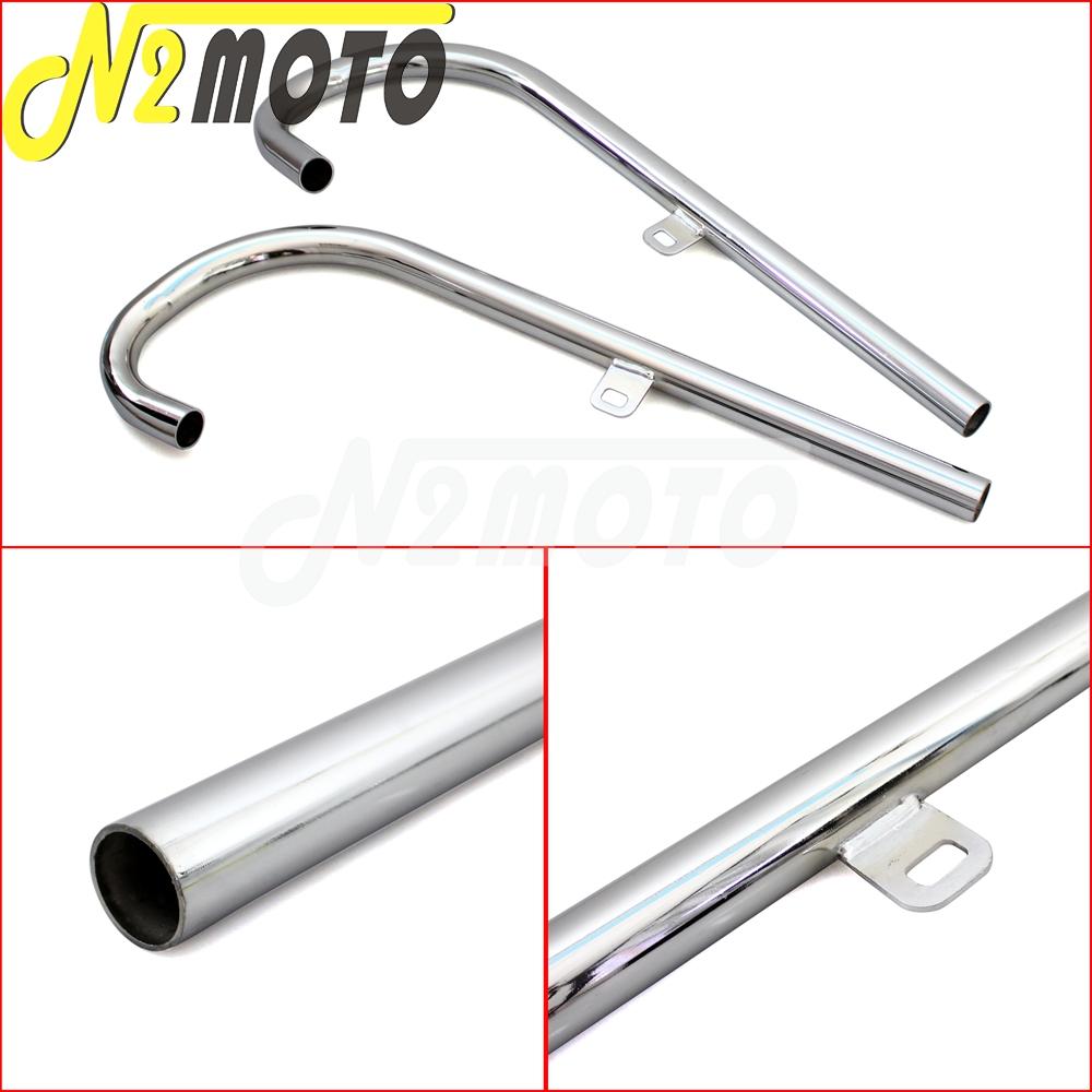 32HP Motorcycle Chrome Exhaust Muffler Tube Case For BMW K750 M1 M72 R71 R12 Dnepr MT12 Retro Modified Muffler System
