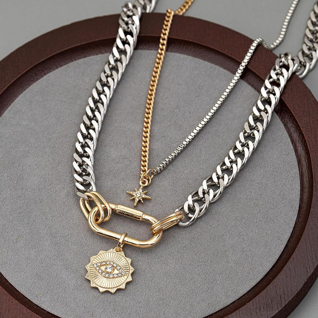 European & American Style Devil's Eye Layered Chain Necklace for Women - Bestseller, Unique Design