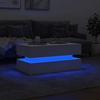Kaffeetisch mit LED-Beleuchtung, Weiß, 90x50x40 cm