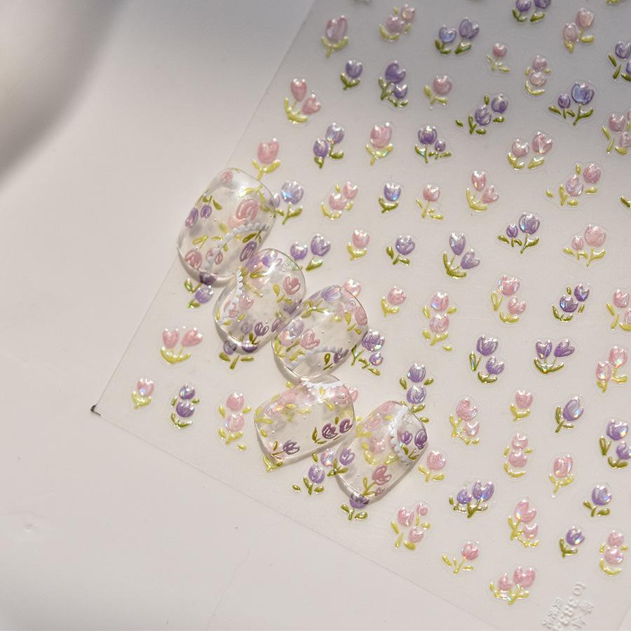 Наклейка для дизайна ногтей в виде ракушки с легким тюльпаном. Изготовление креативных — фото 5