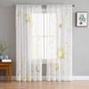 Sterne Mond Sonne Abstrakt Weiß Transparente Vorhänge zur Wohnzimmerdekoration Fenstergardinen für die Küche Tüll Voile Organza Vorhänge