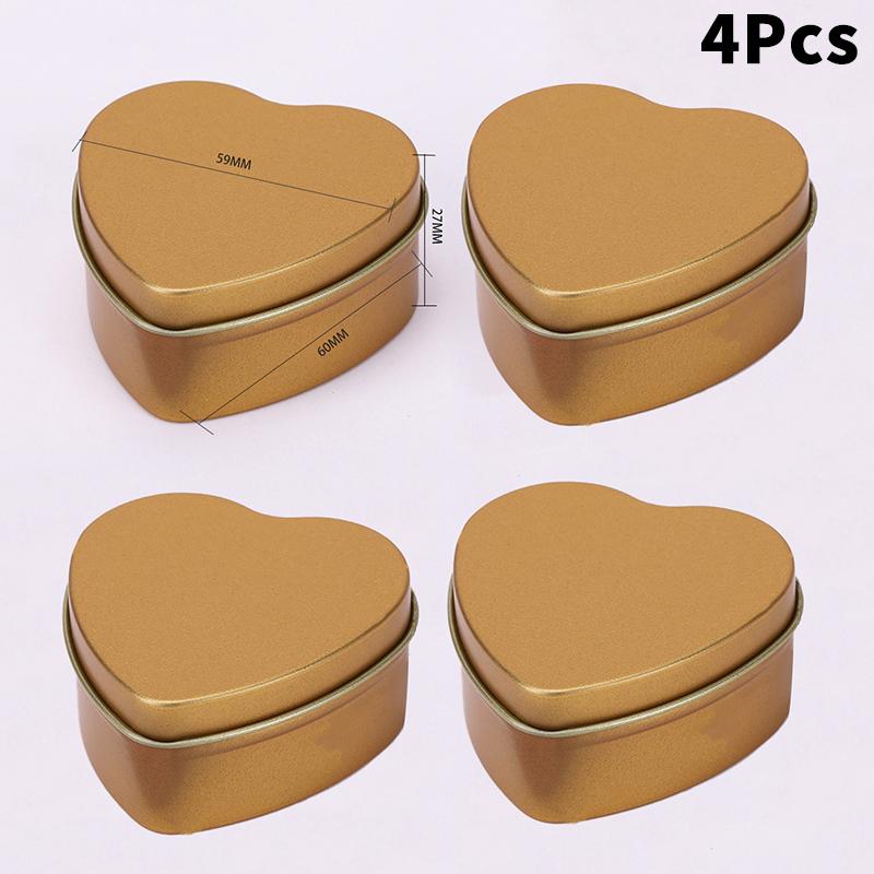Heart-Shaped Gift Boxes, Tin Heart-Shaped Empty Jars With Lids, Mini Jewelry Boxes/Spice Boxes