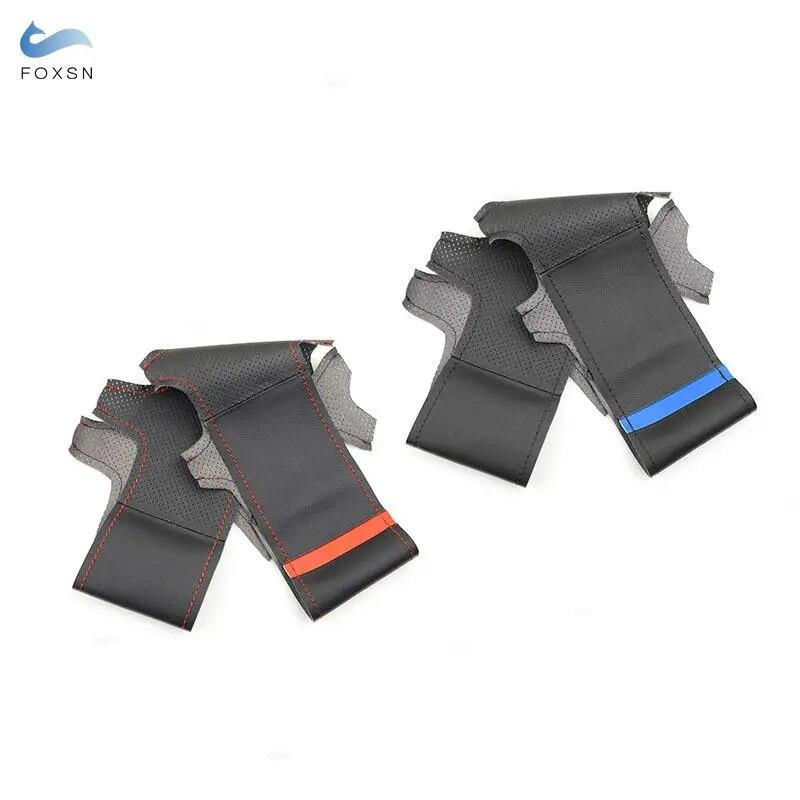For Honda Fit Jazz City 2009 2010 2011 2012 2013 Insight 2010- 2014 Car Steering Wheel Cover Hand Braid Perforated Leather Trim