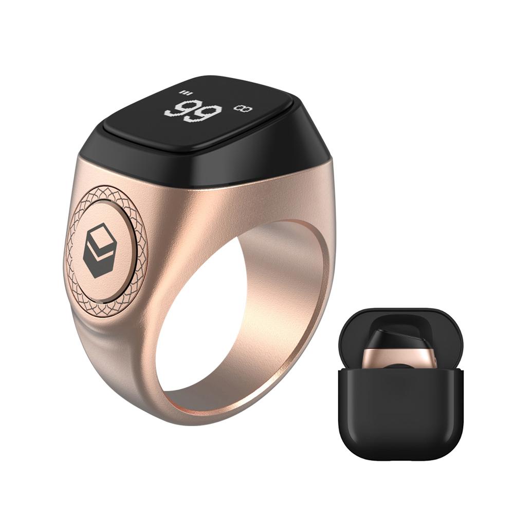 20mm Ring Tasbih Counter with Charging Box Counter Smart Ring Bluetooth-compatible 5.1 Vibration Reminder Zinc Alloy for Muslims