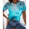 Rose Series 3D Printed T-shirt Summer Round Neck Loose Casual Short Sleeved T-Shirts Women’s