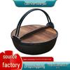 Thickened Non-stick Japanese Cast Iron Stew Pot with Lid, Multi-purpose Sukiyaki & Frying Pan, Household Small Iron Soup Pot