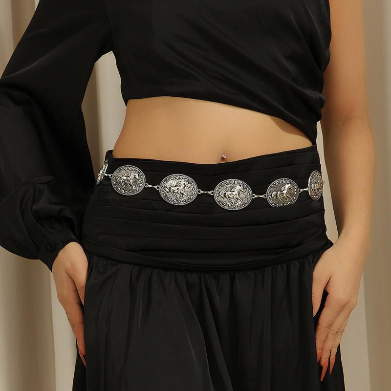 Metallic Ladies Punk Waist Chain Fringe Body Waist Trim Dress Sexy Belt Accessories серебряный