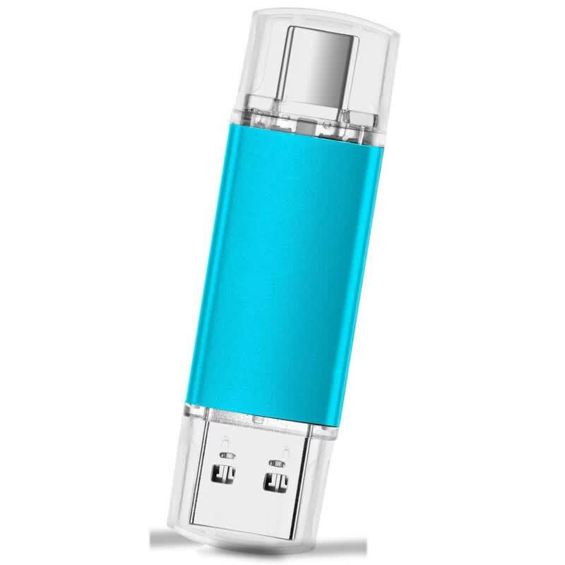 OLOEY Dual-Interface Type-C USB 3.0 Metal Mini Flash Drive 32GB
