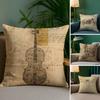 Da Vinci Inspired Sketches Pillow Case Plush Fabric Soft Double Sided Print Sofa Cushion Cover Throw Pillow Covers