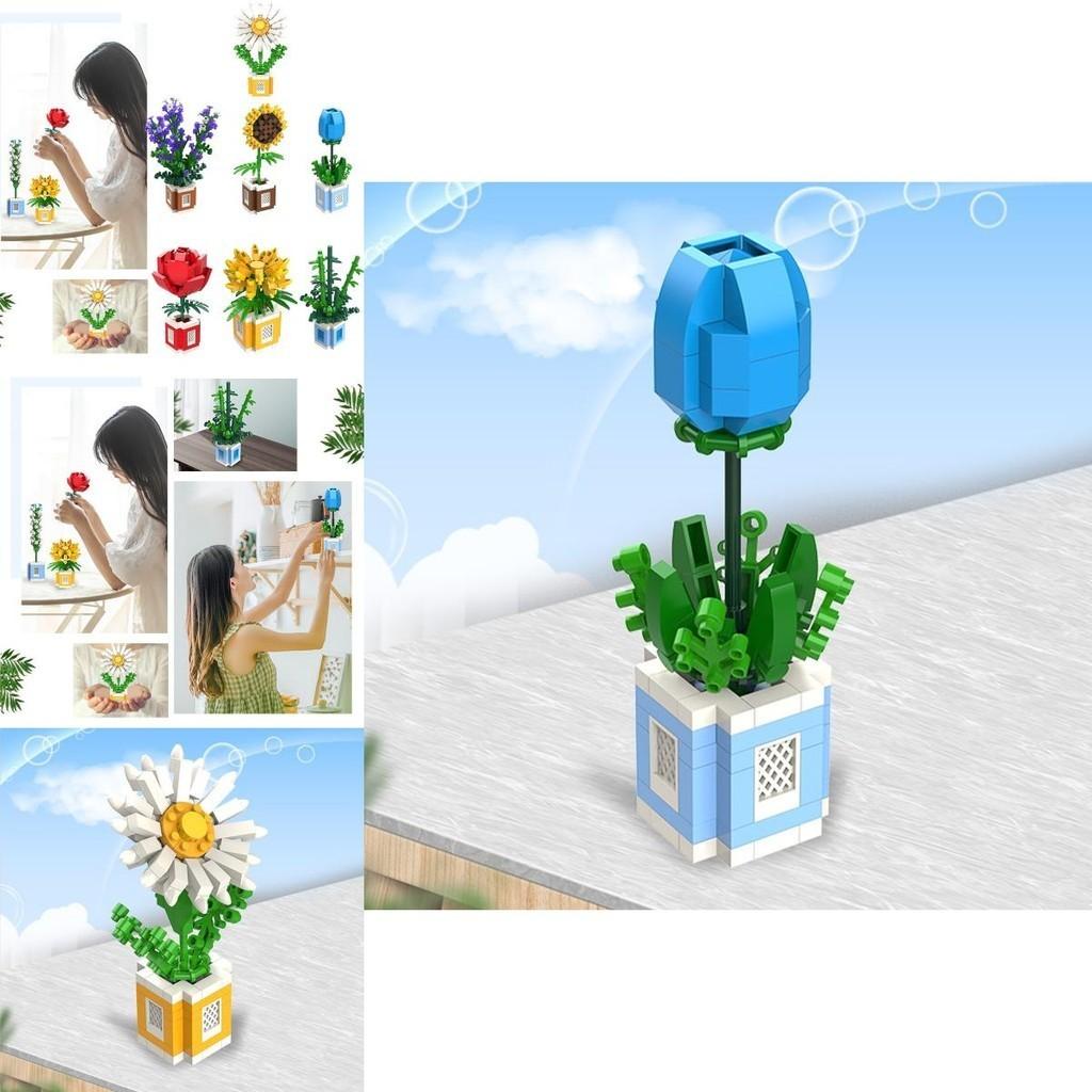 Rose Sunflower Daisy Building Blocks Model Toy Kids Gift – Decorate Surprise