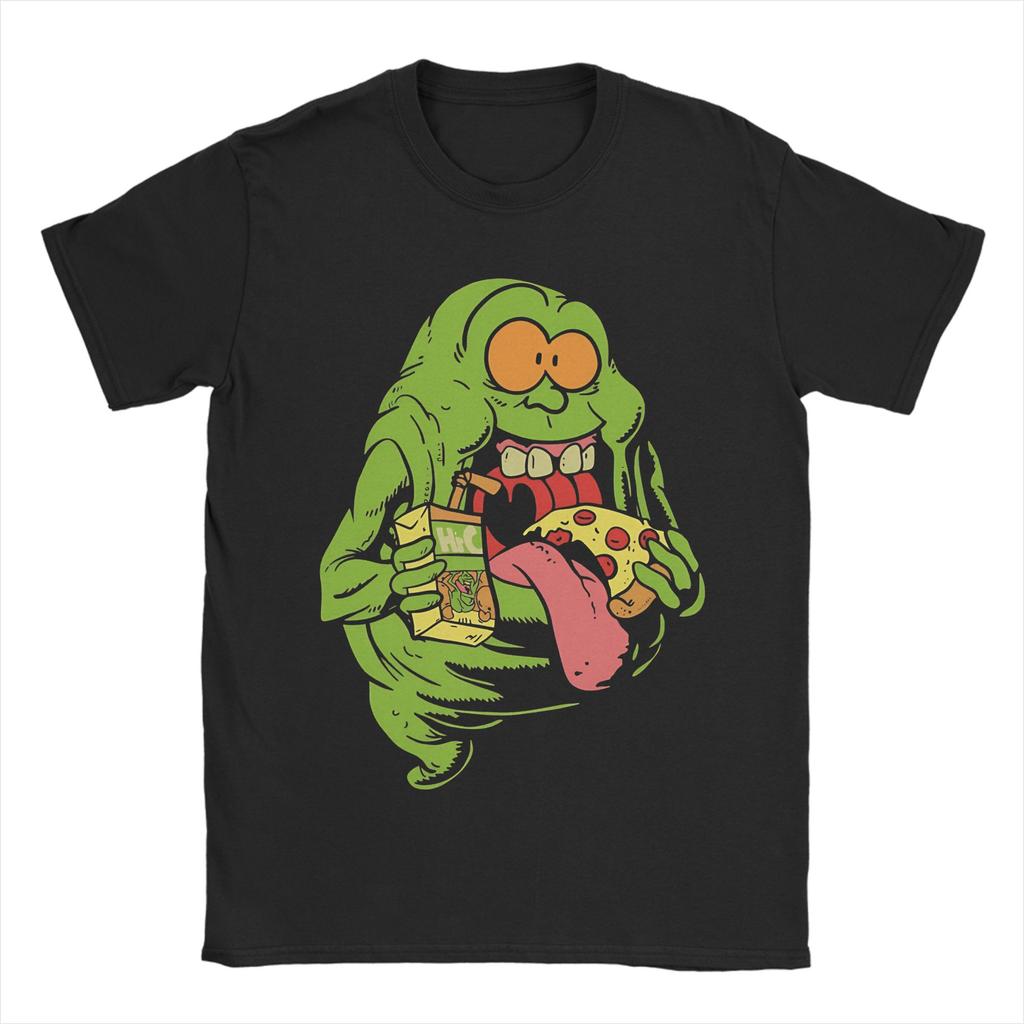 Ghostbusters Slimer Neon TShirt Beach Hippie T Shirts Unisexs Cotton O Neck 4XL 5XL 6XL Top Tees Short Sleeve Streetwear Tshirt