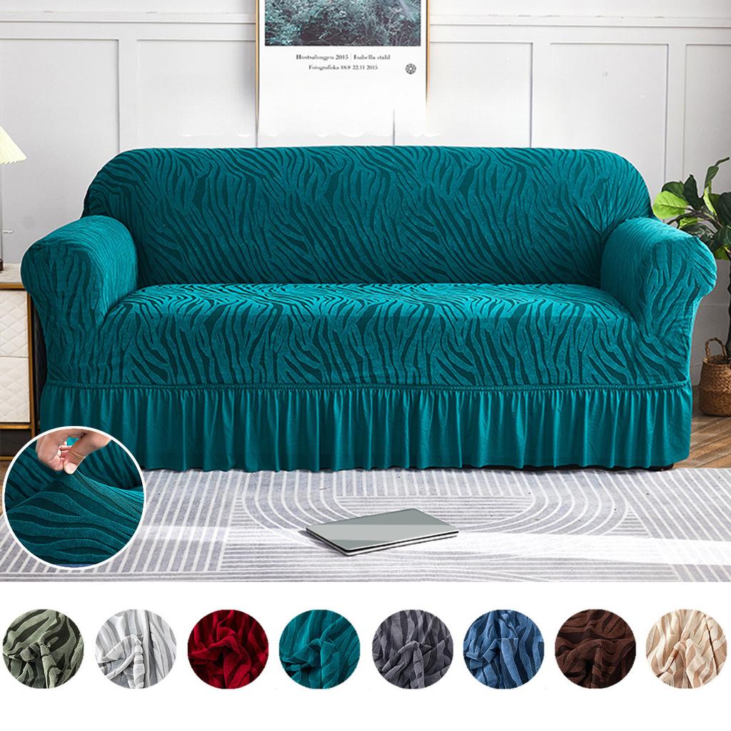 Thickened Cationic Skirt Sofa Cover Single Double Three-Seat Elastic All-Inclusive Dust-Proof Sofa Towel Four Seasons