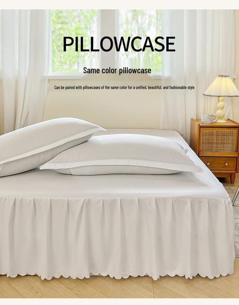 Non-Slip Solid Color Bed Skirt & Peach Skin Mattress Protector