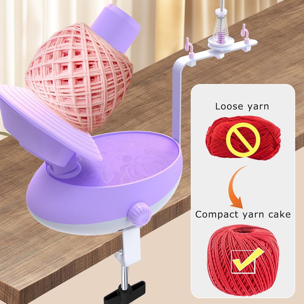 DAFENCHI Yarn Winder, Electric Yarn Winder That Can Work with Yarn Swift, Automatic Large Yarn Ball Winder for Crocheting, Speed Adjustable Yarn