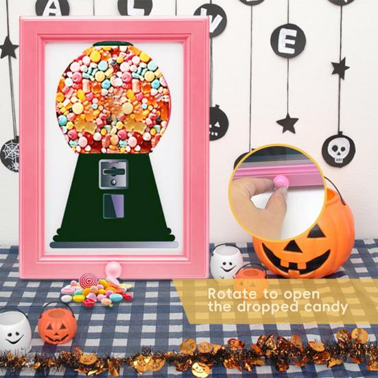 Candy Dispenser Photo Frame Wall Mount Desktop Hanging Gumball Machine Interactive Snack Spinner Picture Frame Gift for Candy Lovers
