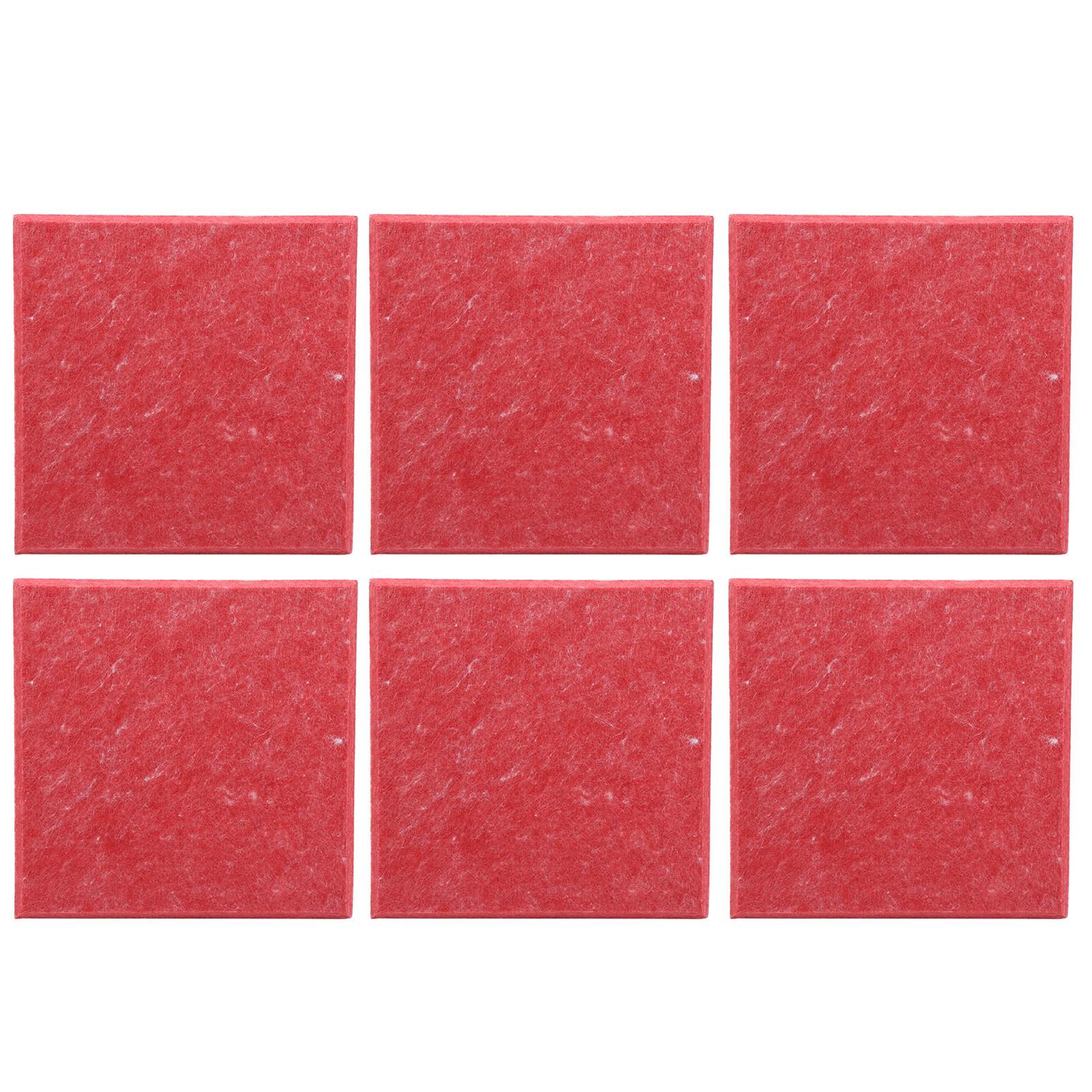 

6шт звукопоглощающая доска акустическое полиэфирное волокно звукоизоляционные огнестойкие глушители панели(красный )