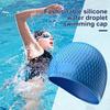 Adults Silicone Swimming Cap, Water Resistant Lightweight Swim Hat, Non-slip Elastic Men Women Bathing Cap for Swimming Pool, Beach