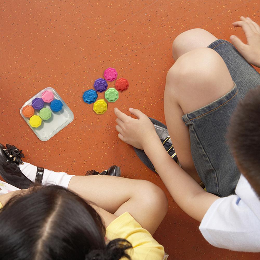 6Pcs Set Korean Jack Game Portable Pebbles Play Game with Storage Box Stone Tossing Game for Hand-eye Coordination