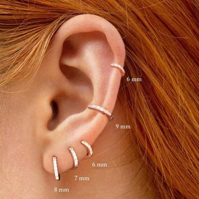 Ear Buckle, Simple Row Diamond Zircon Earrings For Women, Small Fresh Round Small Earbone Studs