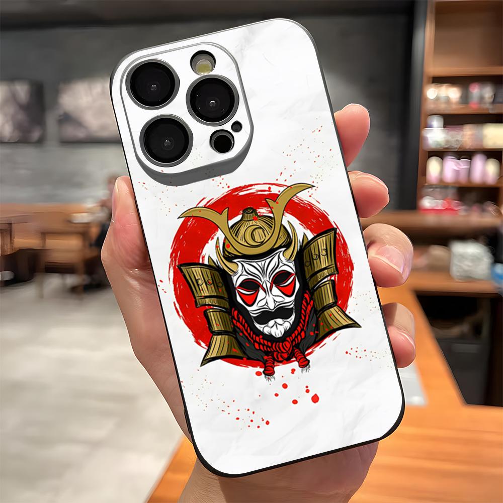 Samurai Mask Phone Case For IPhone 17 Pro Max 15 Pro 16 14 Plus 12 13 Mini 11 Pro Shockproof Soft Cover