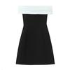 2025 Spring Women's Slim Strapless Patchwork Off-Shoulder Dress