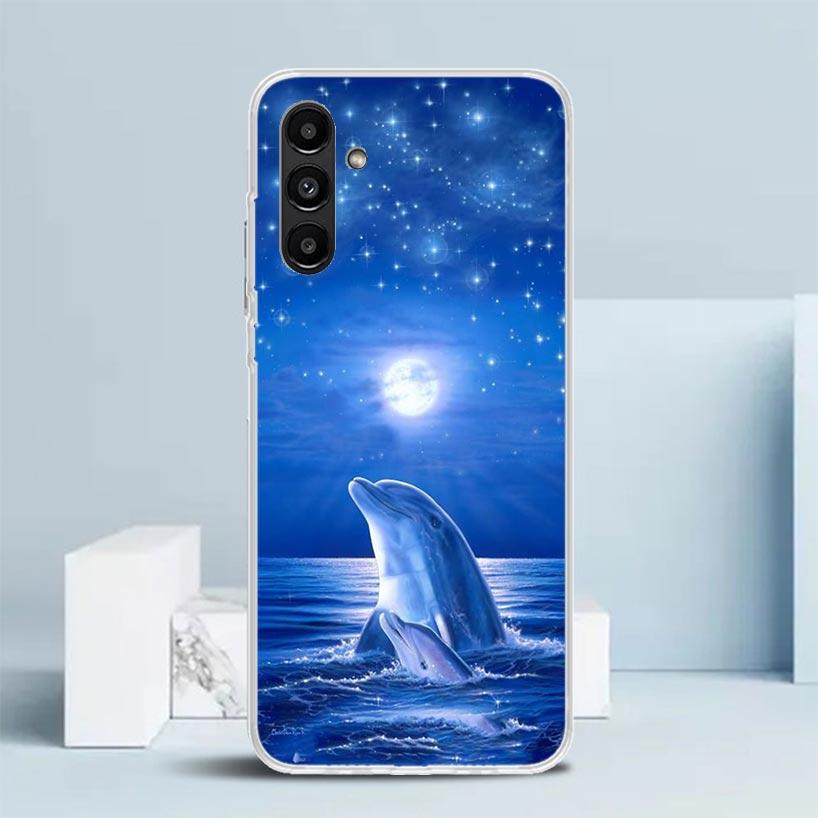 Ocean Animal Cute Dolphin Phone Case For Samsung Galaxy A17 A37 A57 A16 A15 A14 A13 A56 A55 A54 A53 A36 A35 A34 A33 A26 A25 A24