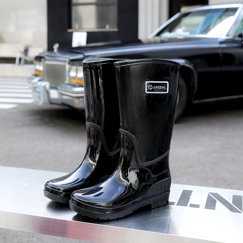 

Женские нескользящие водонепроницаемые высокие резиновые сапоги 2025 года — однотонные 41-42