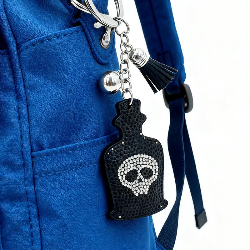 Skull Rhinestone Tassel Keyring Charm