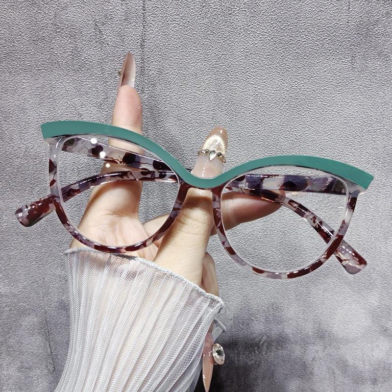 Fashion Large Frame Cat Eye High Definition Reading Glasses Men Women Transparent TR90 Frame Butterfly Leopard Frame Presbyopic Eyeglasses