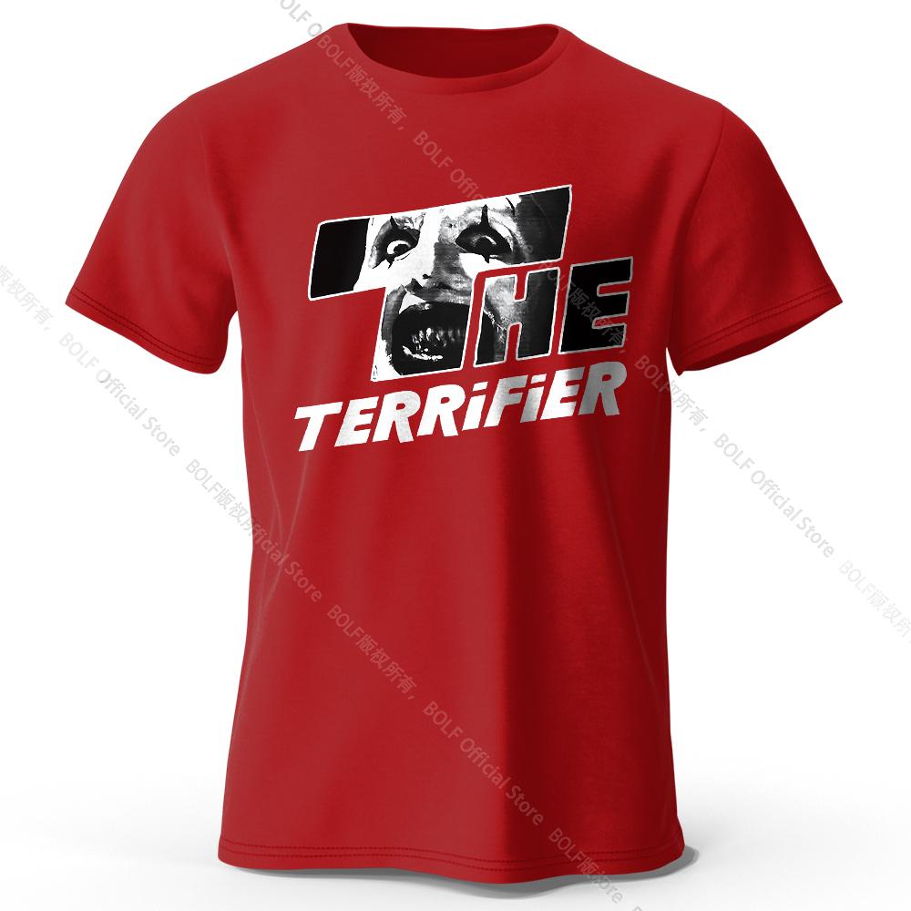 

Мужская футболка с принтом «Ужасающий», 100% хлопок, свободные футболки с принтом ужасов для женщин, летние топы, уличная одежда по мотивам культовых фильмов XXXL вино красного